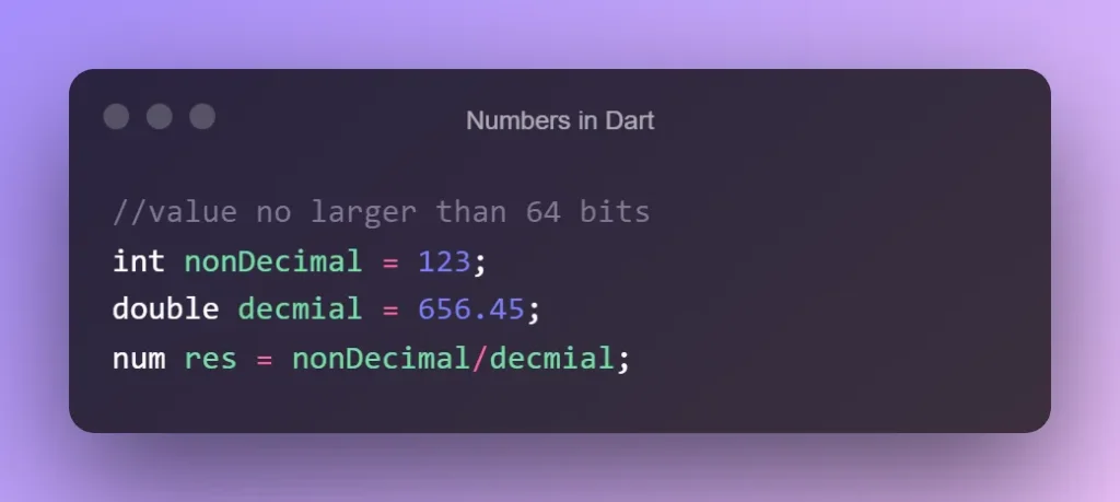 Numbers in Dart