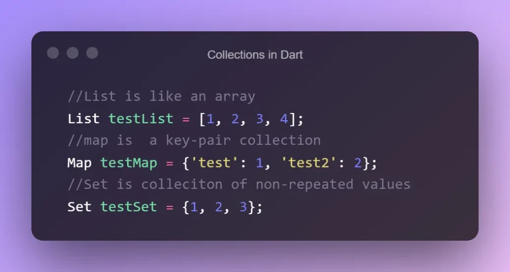 Collections in dart